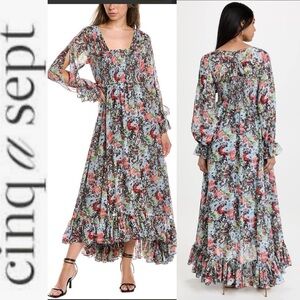 NWOT Cinq a Cept Leigh Floral Maxi Dress 8